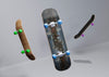 Set Of Colorful Skateboards In The Air Psd