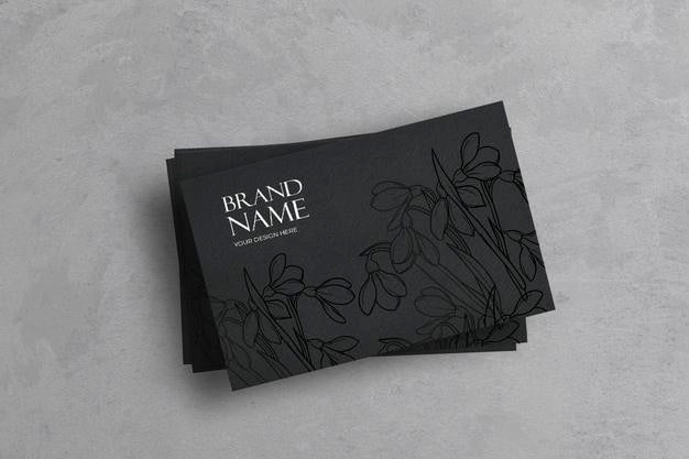 Set Of Dark Textured Business Cards Mockup Psd