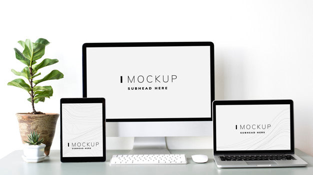 Set Of Digital Devices Screen Mockup Psd