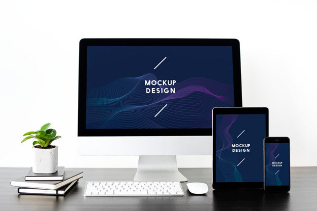 Set Of Digital Devices Screen Mockup Psd