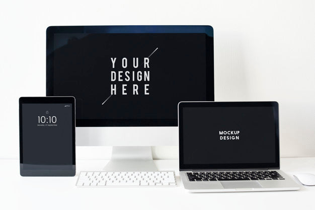 Set Of Digital Devices Screen Mockup Psd