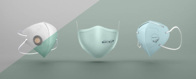 Set Of Face Masks Mock-Up Psd