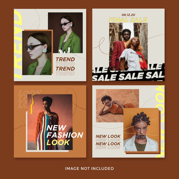 Set Of Fashion Square Banner Template Psd