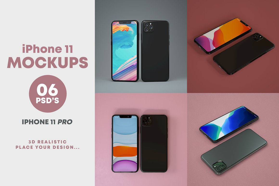 Set Of Iphone 11 Pro Mockups