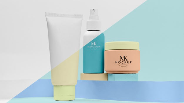 Set Of Mock-Up Cosmetic Products Psd
