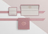 Set Of Open Empty Pink Jewellery Boxes Psd