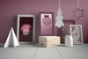 Set Of Paintings On Wall With Christmas Concept Psd