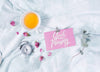 Set Of Romantic Breakfast And Card Psd
