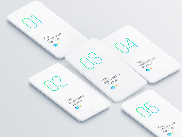 Set Of Smartphone Clay Mockups For Sketch & Photoshop