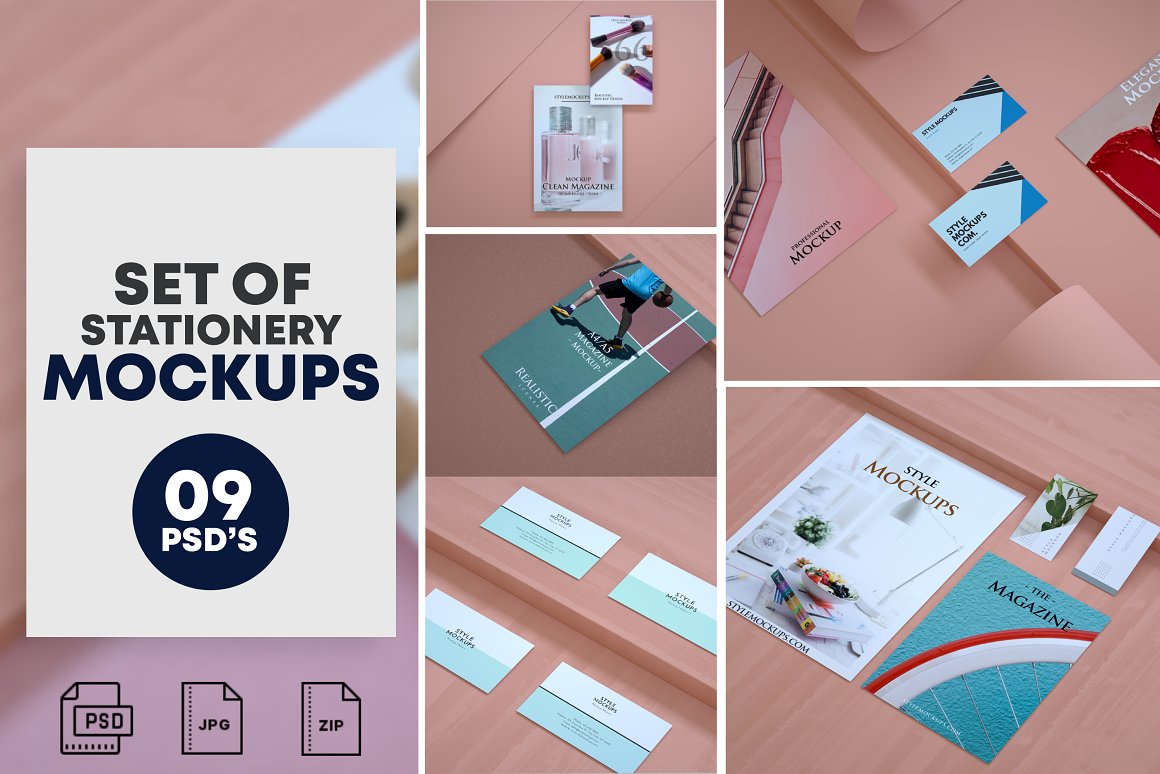 Set Of Stationary Mockups