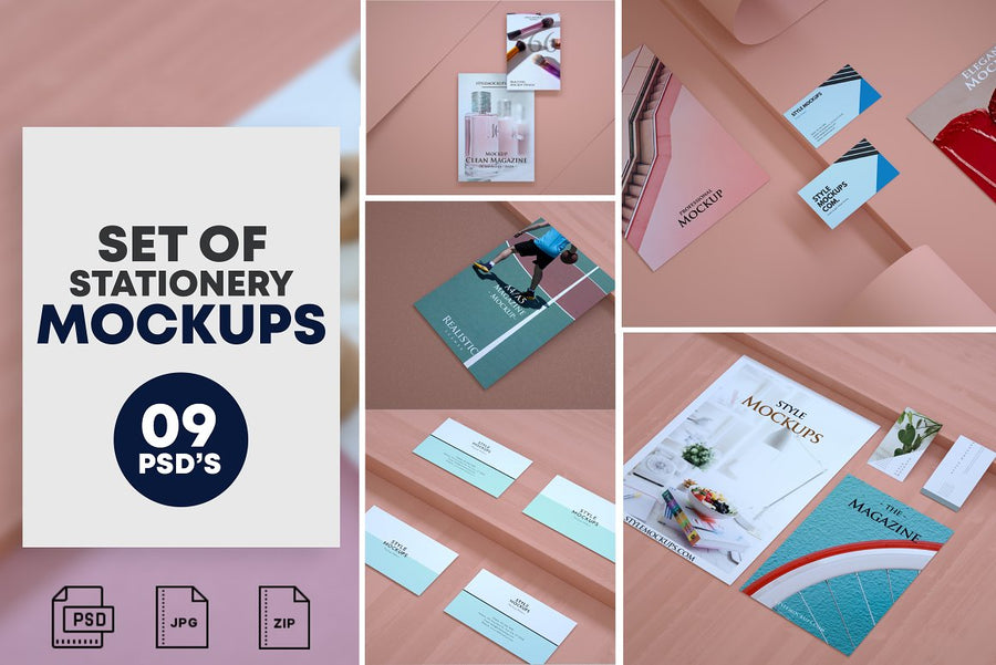 Set Of Stationary Mockups