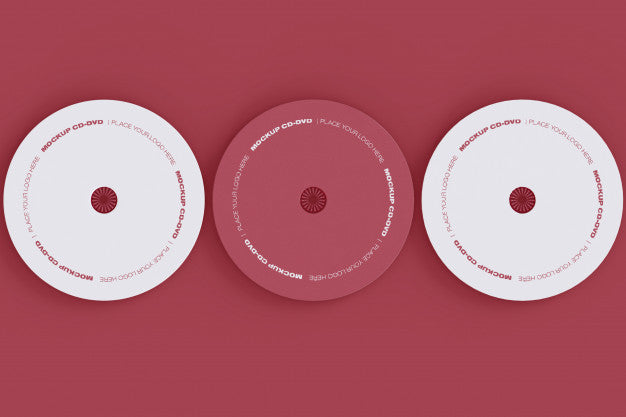Set Of Three Cd Discs Mockup Psd