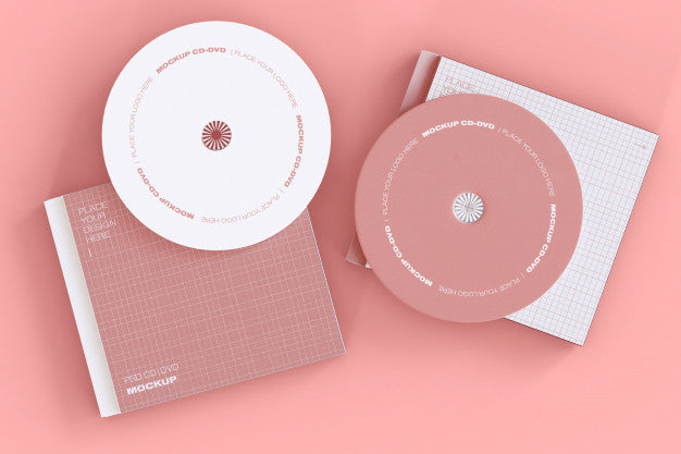 Set Of Two Cd Discs Mockup Psd
