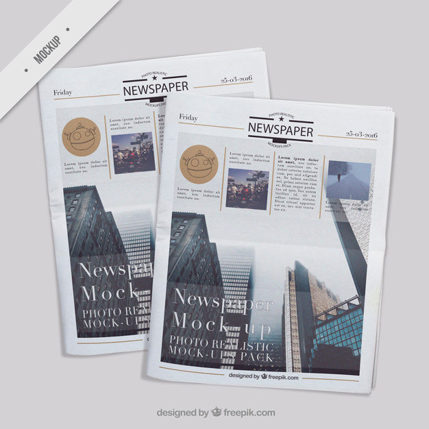 Several Realistic Newspaper Mockups Psd