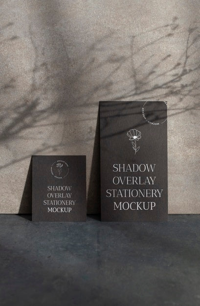 Shadow Overlay Stationery Mockup Psd