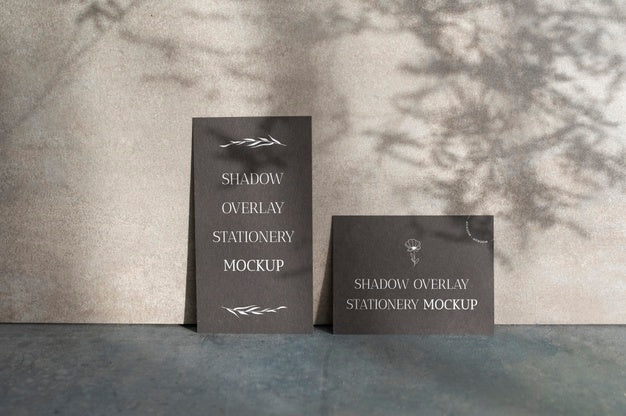 Shadow Overlay Stationery Mockup Psd