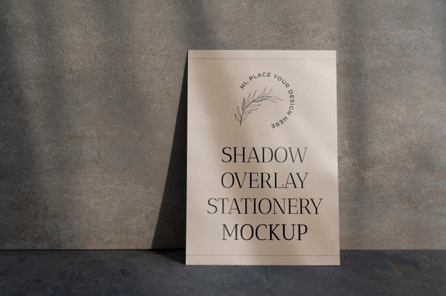 Shadow Overlay Stationery Mockup Psd