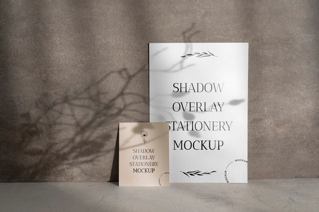 Shadow Overlay Stationery Mockup Psd