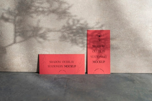 Shadow Overlay Stationery Mockup Psd