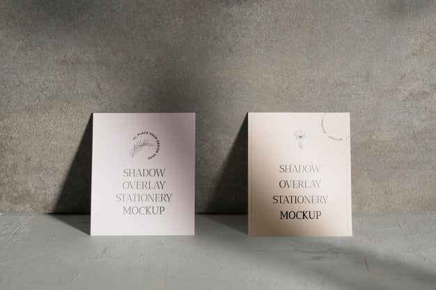 Shadow Overlay Stationery Mockup Psd