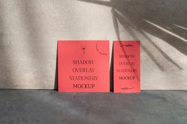 Shadow Overlay Stationery Mockup Psd