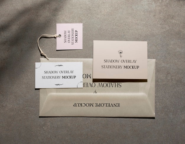 Shadow Overlay Stationery Mockup Psd