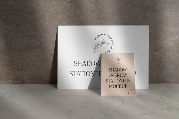 Shadow Overlay Stationery Mockup Psd