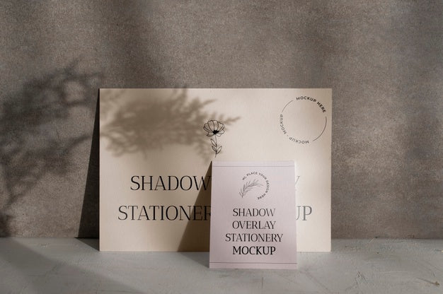 Shadow Overlay Stationery Mockup Psd