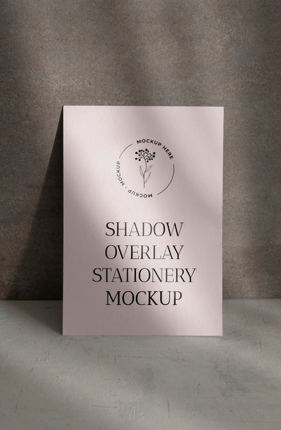Shadow Overlay Stationery Mockup Psd