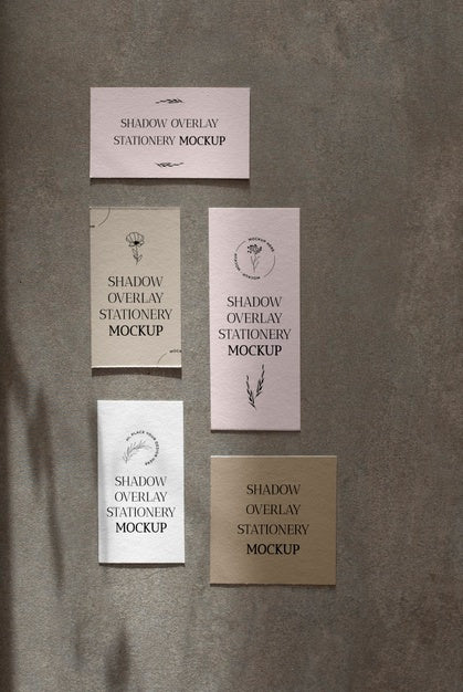 Shadow Overlay Stationery Mockup Psd