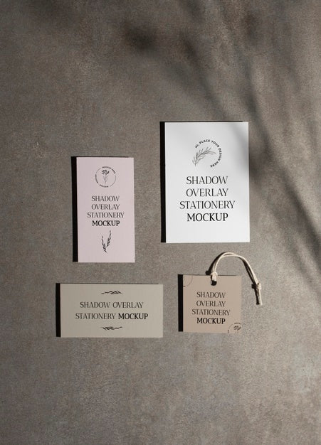 Shadow Overlay Stationery Mockup Psd
