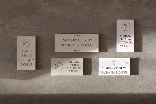 Shadow Overlay Stationery Mockup Psd