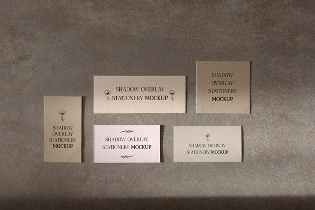 Shadow Overlay Stationery Mockup Psd