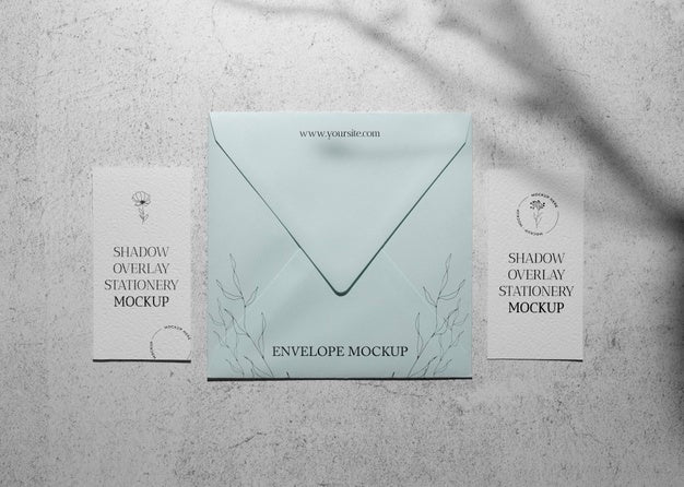 Shadow Overlay Stationery Mockup Psd