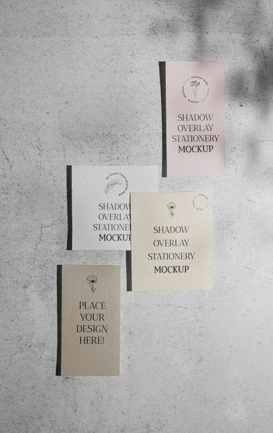 Shadow Overlay Stationery Mockup Psd