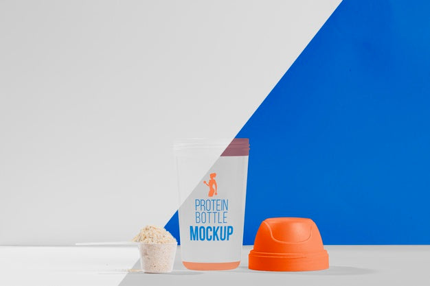 Shaker And Spoon With Powder Gym Mock-Up Concept Psd