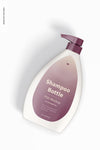 Shampoo Bottle With Pump Mockup, Top View Psd