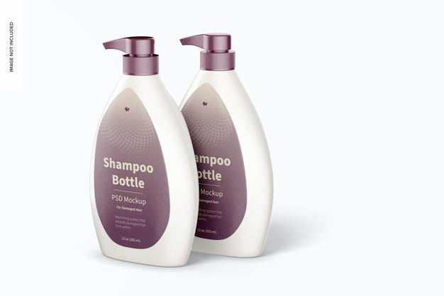 Shampoo Bottles With Pump Mockup Psd