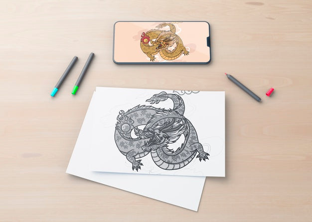Sheet And Mobile With Snakes Draw Psd