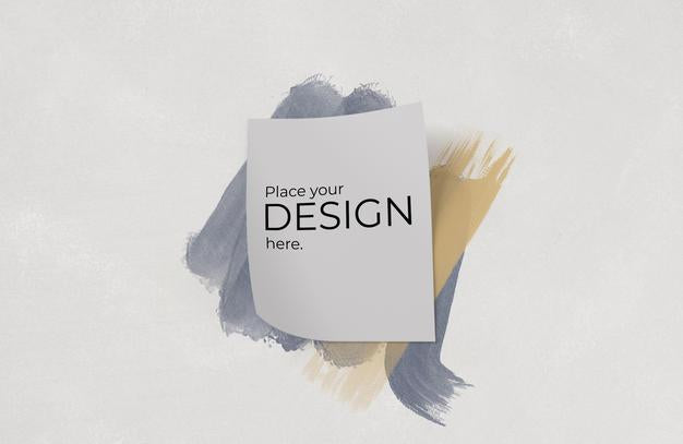 Sheet Of Paper Mockup Over Brushes Of Watercolor Psd