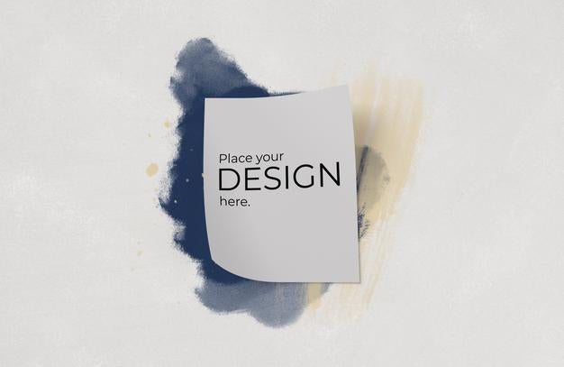 Sheet Of Paper Mockup Over Brushes Of Watercolor Psd