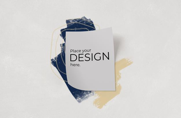 Sheet Of Paper Mockup Over Brushes Of Watercolor Psd