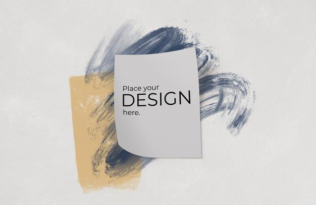 Sheet Of Paper Mockup Over Brushes Of Watercolor Psd