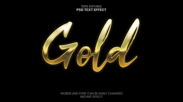 Shining Gold Text Effect Psd