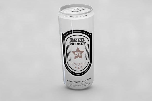 Shiny Beer Can Mock Up Psd
