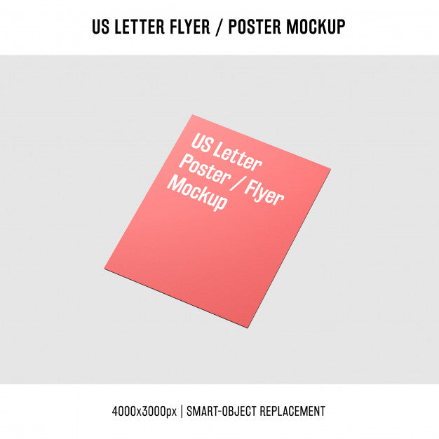Shiny Us Letter Flyer Or Poster Mockup Psd