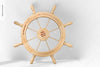 Ship Wheel Decor Mockup, Leaned Psd