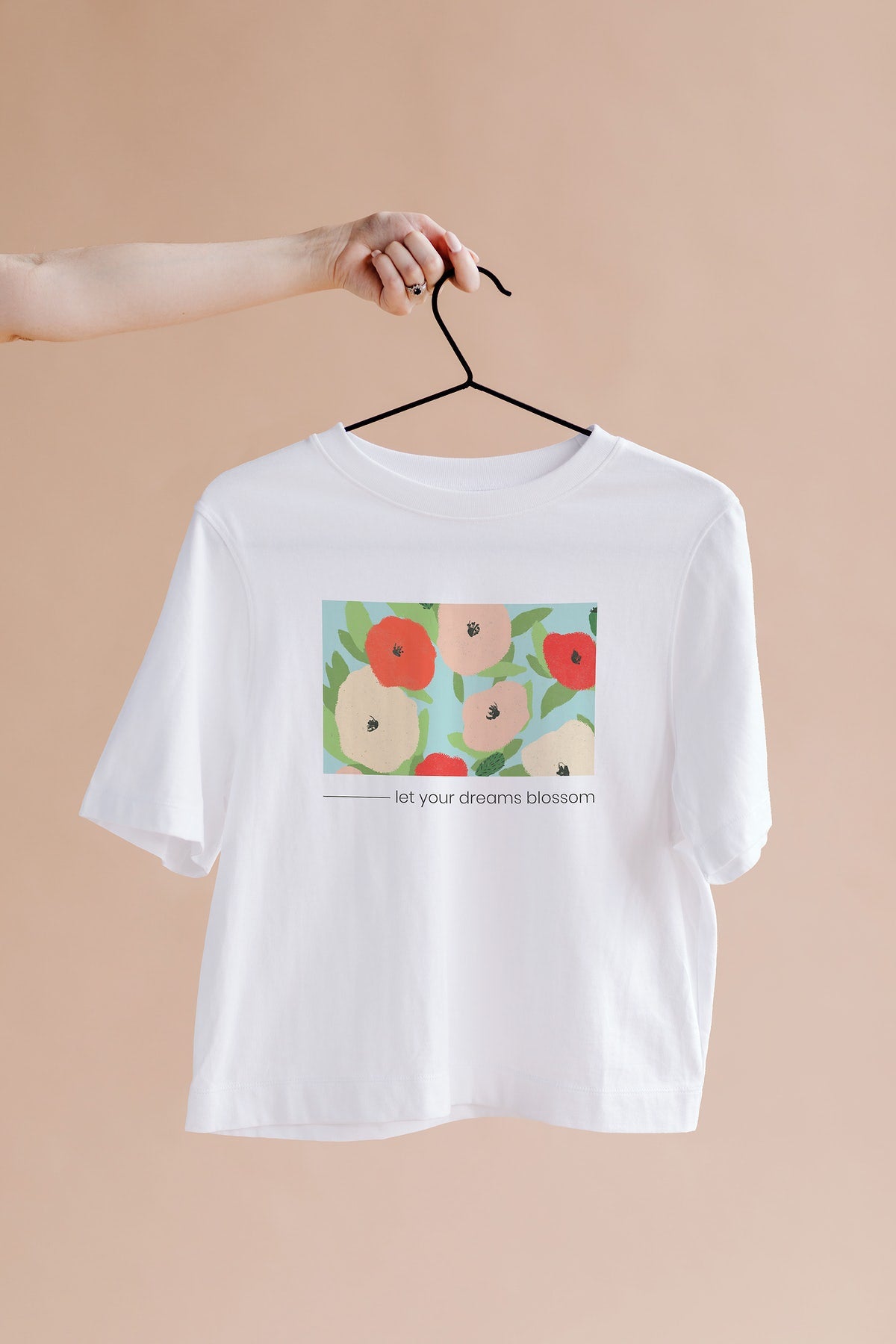 Shirt Mockup Psd With Floral Pattern