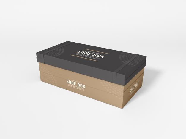 Shoe Box With Cover Branding Mockup Psd