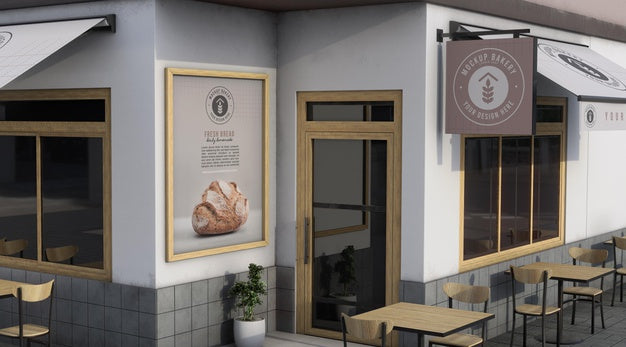 Shop Corner Mock-Up Composition Psd